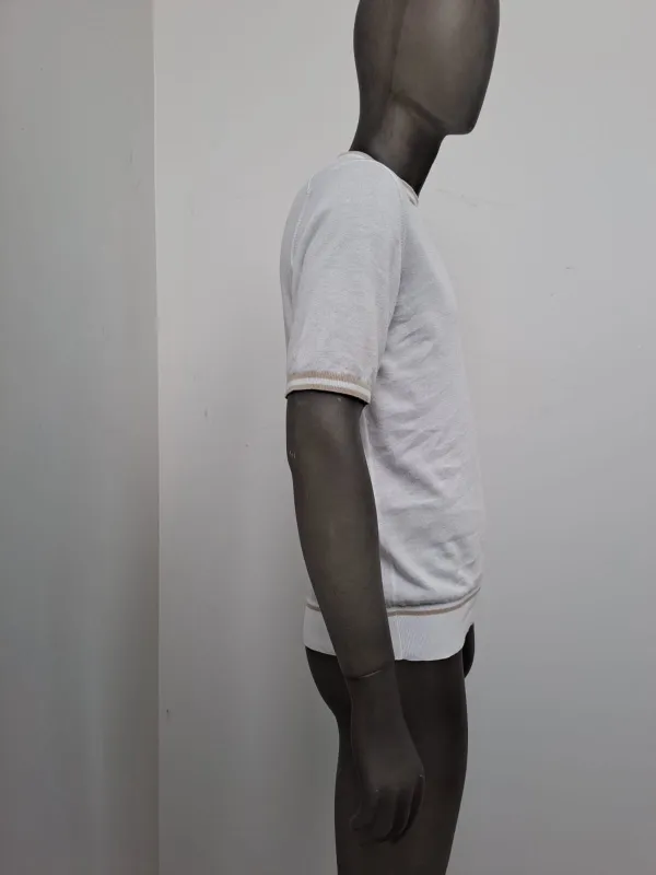 Produkt #davidetest T-shirt Biały Beżowe Lamówki Obraz